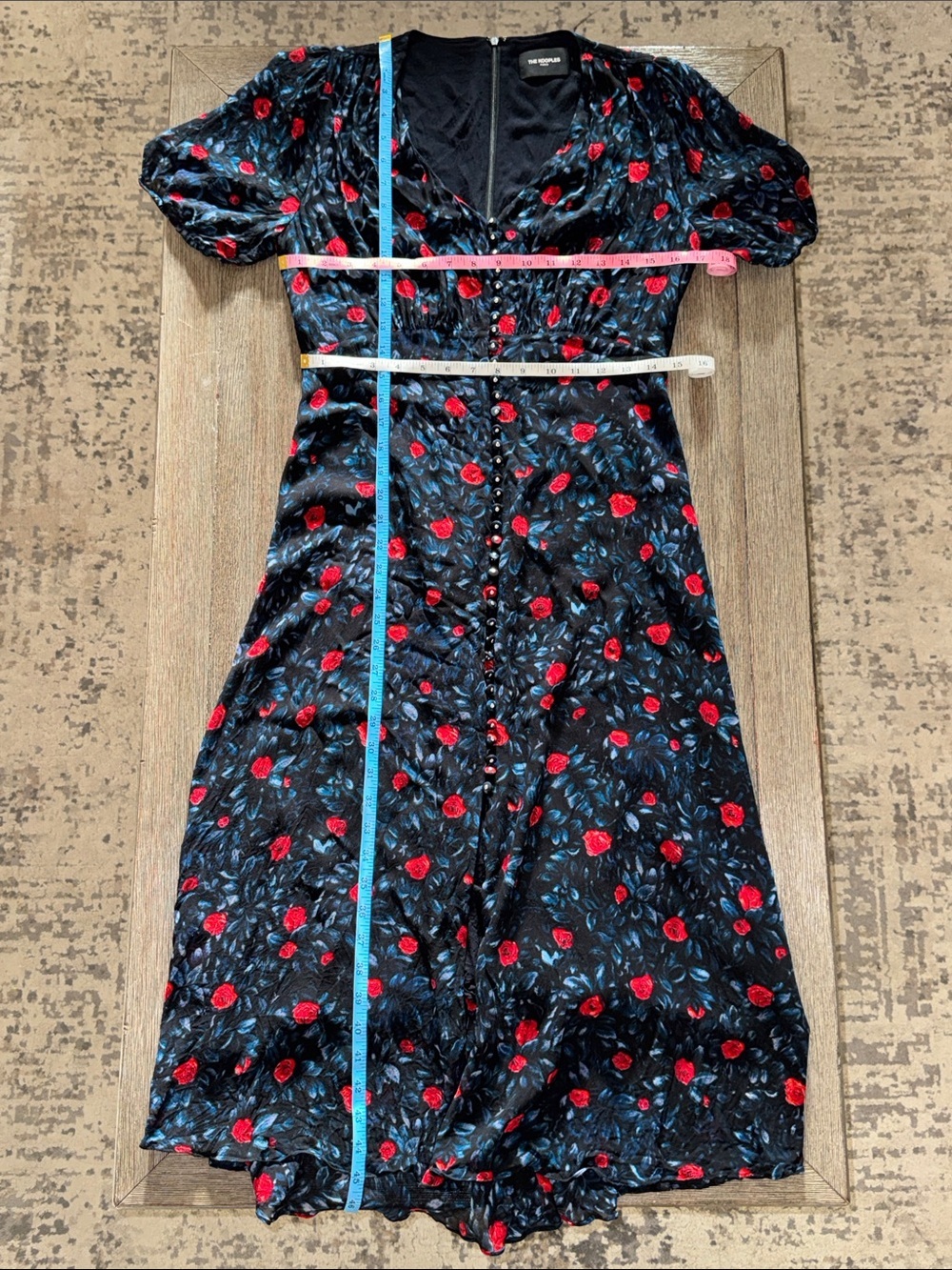 The Kooples Poison Roses Button Front Midi Dress - Picture 10 of 12